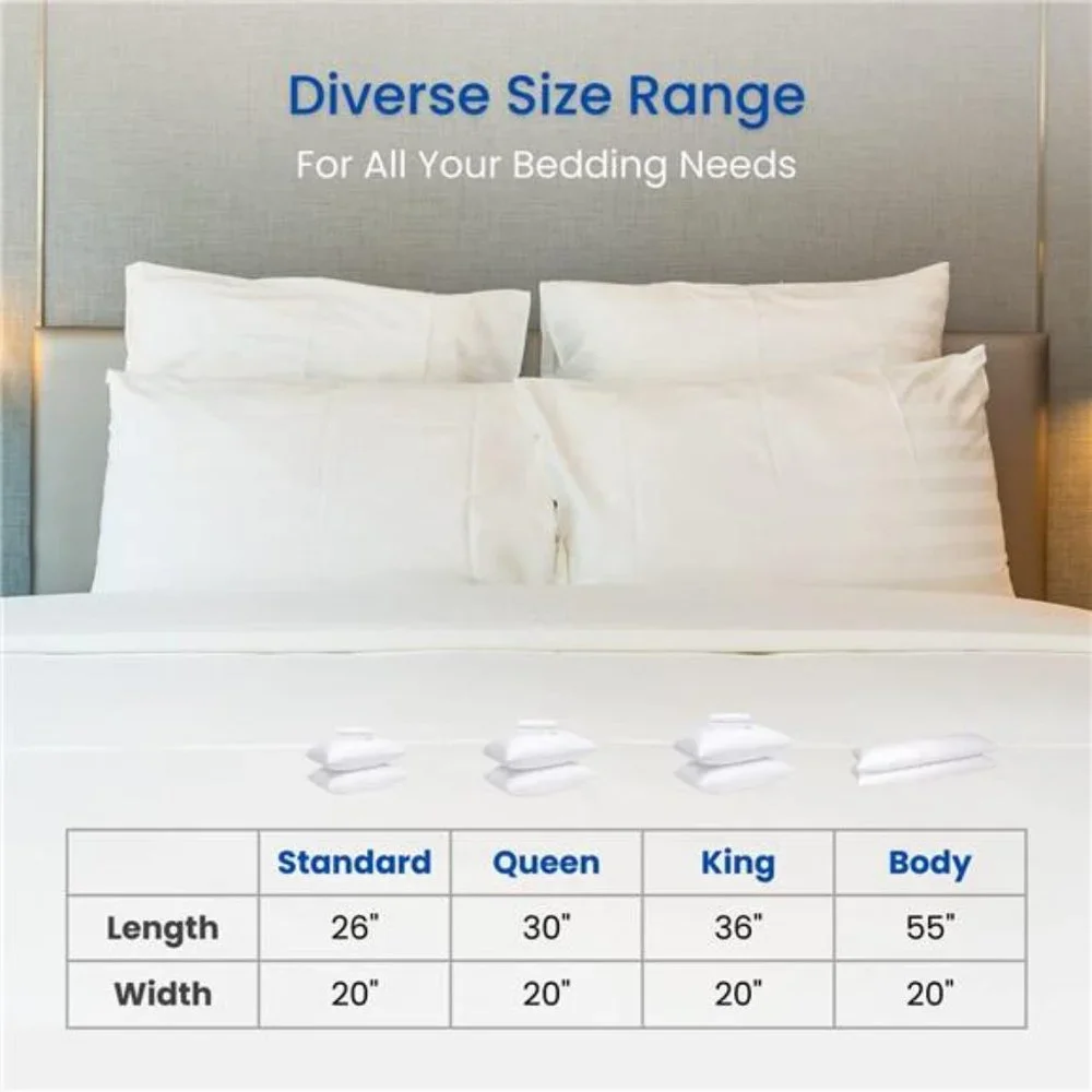 Waterproof Zippered Bed Bug Pillow Protector 4 Pack - Hypoallergenic Pillow